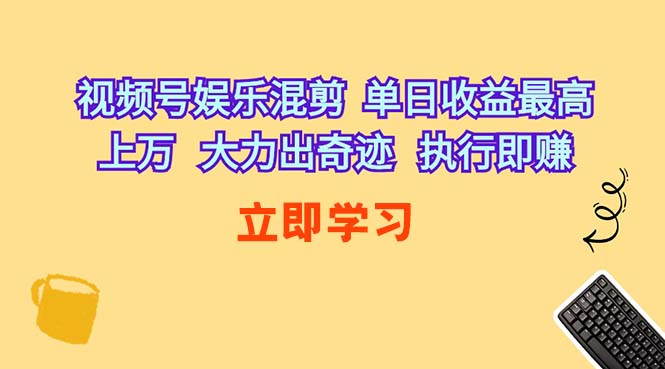 （10122期）视频号娱乐混剪  单日收益最高上万   大力出奇迹   执行即赚-有道网创