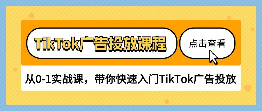 TikTok广告投放课程，从0-1实战课，带你快速入门TikTok广告投放（30节课）-有道网创