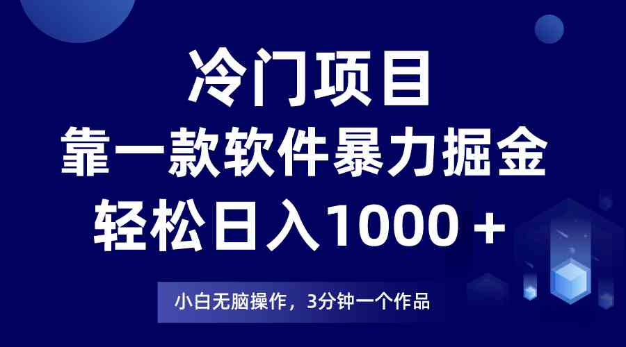 （9791期）冷门项目，靠一款软件暴力掘金日入1000＋，小白轻松上手第二天见收益-有道网创