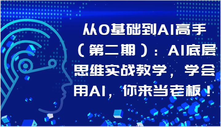 从0基础到AI高手（第二期）：AI底层思维实战教学，学会用AI，你来当老板！-有道网创