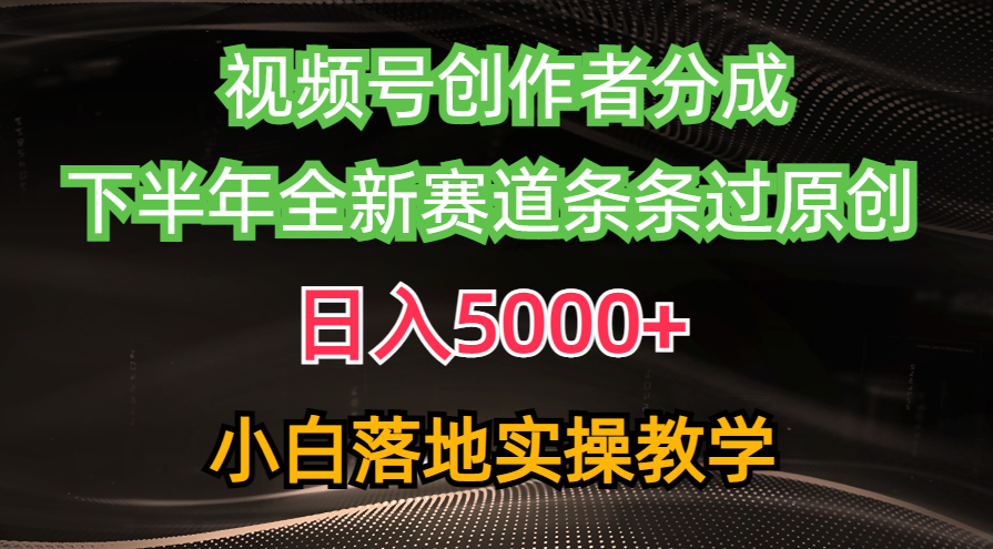 （10294期）视频号创作者分成最新玩法，日入5000+  下半年全新赛道条条过原创，小…-有道网创