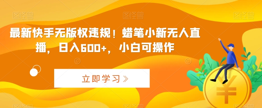 最新快手无版权违规！蜡笔小新无人直播，日入600+，小白可操作-有道网创