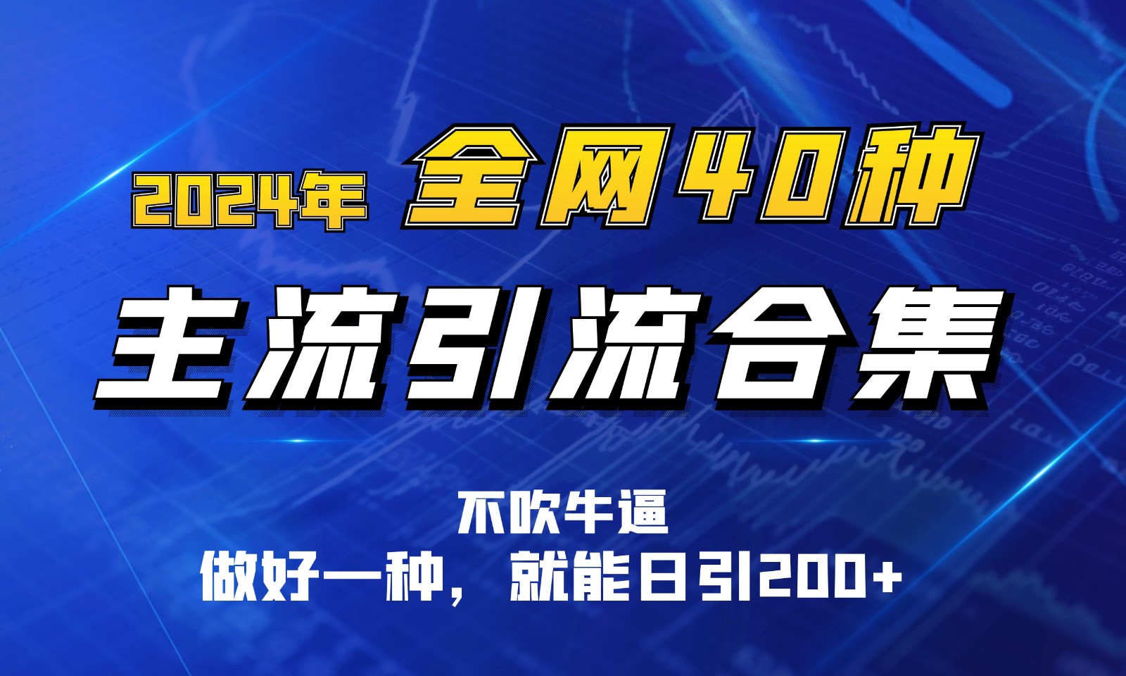 2024年全网40种暴力引流合计，做好一样就能日引100+-有道网创