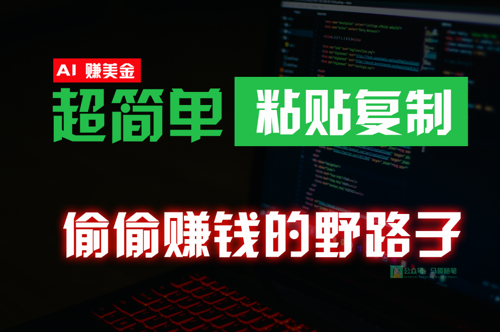 偷偷赚钱野路子，0成本海外淘金，无脑粘贴复制，稳定且超简单，适合副业兼职-有道网创