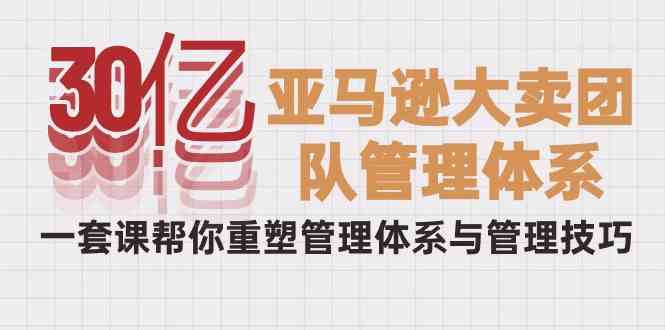 （10178期）30亿-亚马逊大卖团队管理体系，一套课帮你重塑管理体系与管理技巧-有道网创