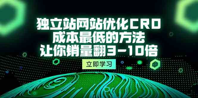 独立站网站优化CRO，成本最低的方法，让你销量翻3-10倍（5节课）-有道网创