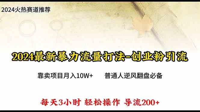 （10151期）2024年最新暴力流量打法，每日导入300+，靠卖项目月入10W+-有道网创