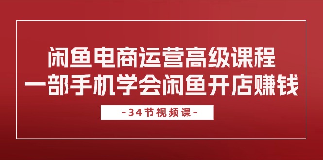 闲鱼电商运营高级课程，一部手机学会闲鱼开店赚钱（34节课）-有道网创