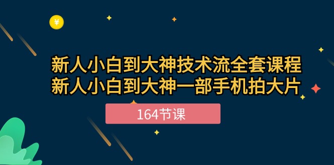 新手小白到大神技术流全套课程，新人小白到大神一部手机拍大片（164节）-有道网创