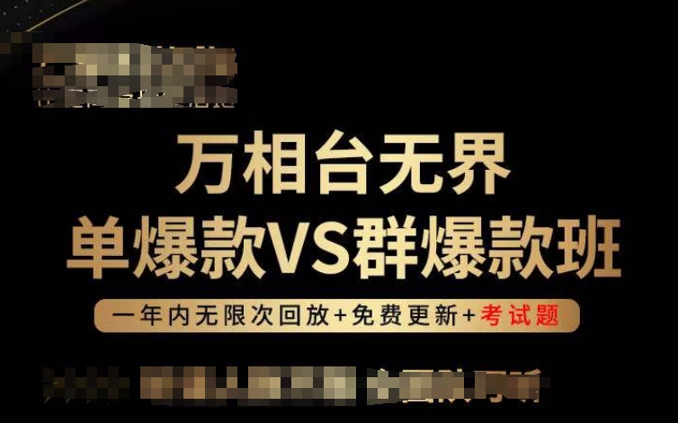 万相台无界单爆款VS群爆款班，选择大于努力，让团队事半功倍!-有道网创