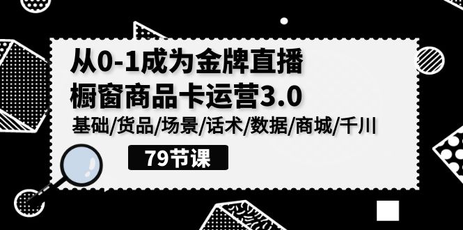 0-1成为金牌直播橱窗商品卡运营3.0，基础/货品/场景/话术/数据/商城/千川-有道网创