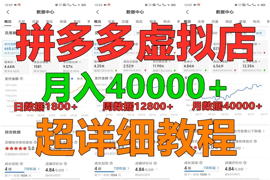 拼多多虚拟电商训练营月入40000+，全网最详细，你做你也行，暴利稳定长久-有道网创