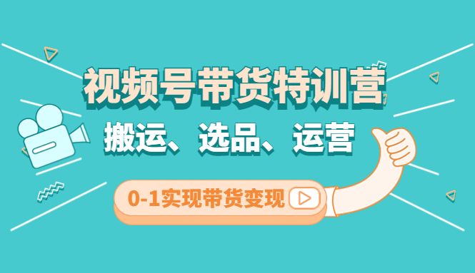 视频号带货特训营(第3期)：搬运、选品、运营、0-1实现带货变现-有道网创