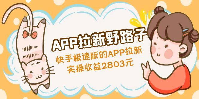 APP拉新野路子：快手极速版的APP拉新赚，实操收益2803元-有道网创