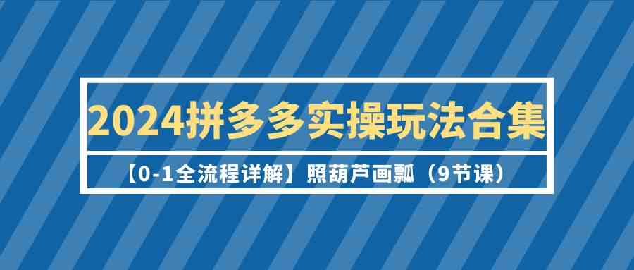 （9559期）2024拼多多实操玩法合集【0-1全流程详解】照葫芦画瓢（9节课）-有道网创