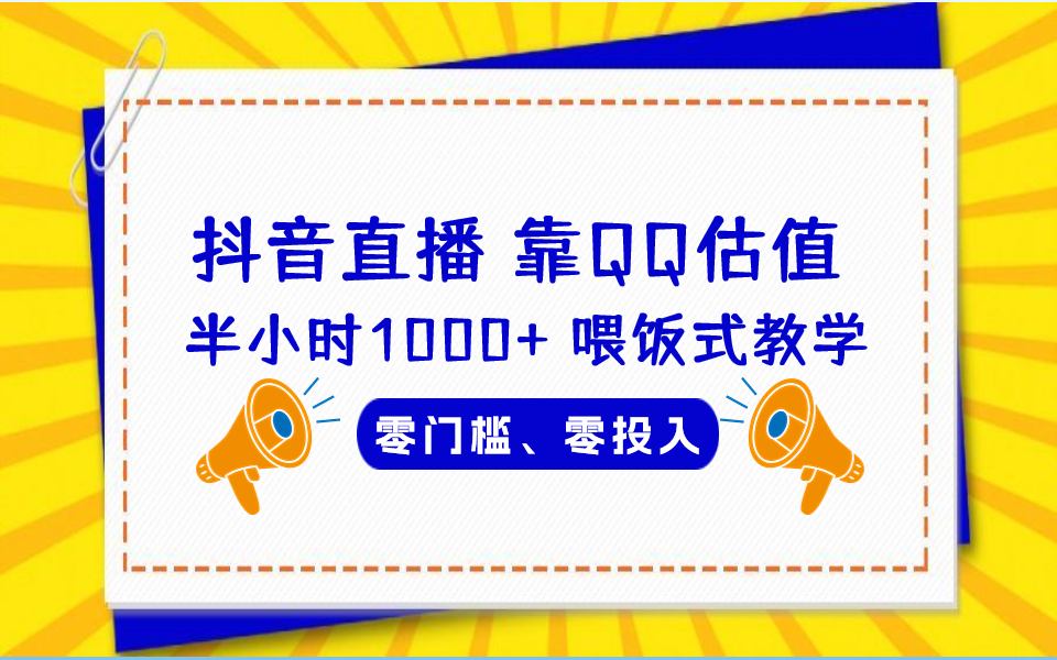 QQ号估值直播 半小时1000+，零门槛、零投入，喂饭式教学、小白首选-有道网创