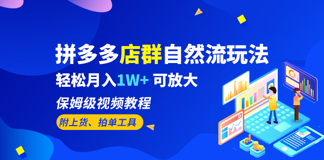 拼多多店群自然流玩法，轻松月入1W+ 保姆级视频教程（附上货、拍单工具）-有道网创