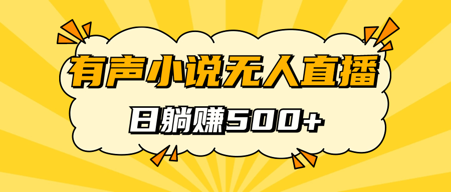 有声小说无人直播，睡着觉日入500，保姆式教学-有道网创