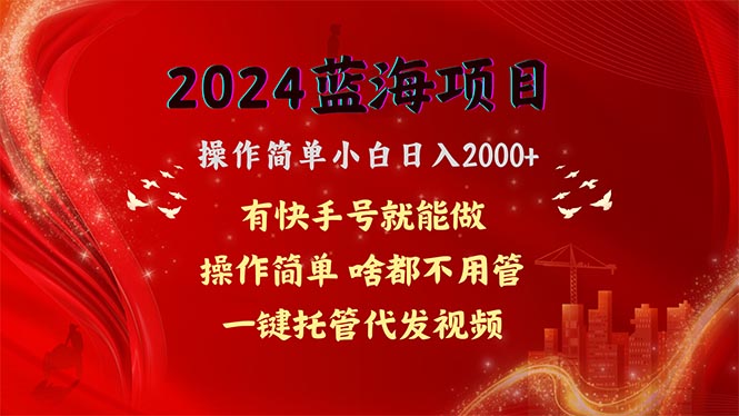 （10693期）2024蓝海项目，网盘拉新，操作简单小白日入2000+，一键托管代发视频，…-有道网创