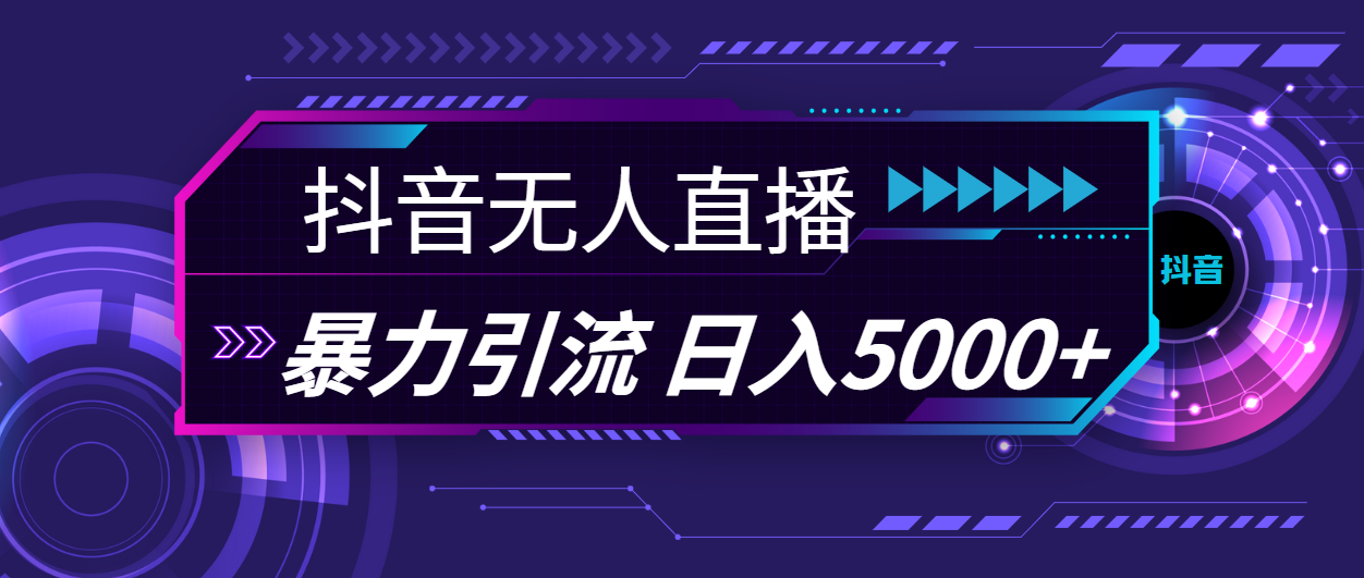 抖音无人直播，暴利引流，日入5000+-有道网创