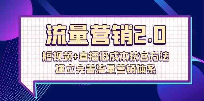 流量营销2.0：短视频+直播低成本获客方法，建立完善流量营销体系（72节）-有道网创