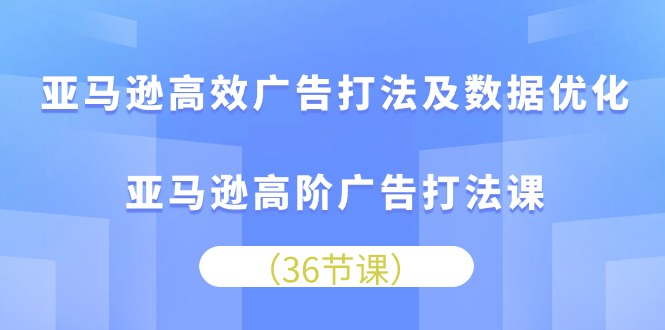 （10649期）亚马逊高效广告打法及数据优化，亚马逊高阶广告打法课-有道网创