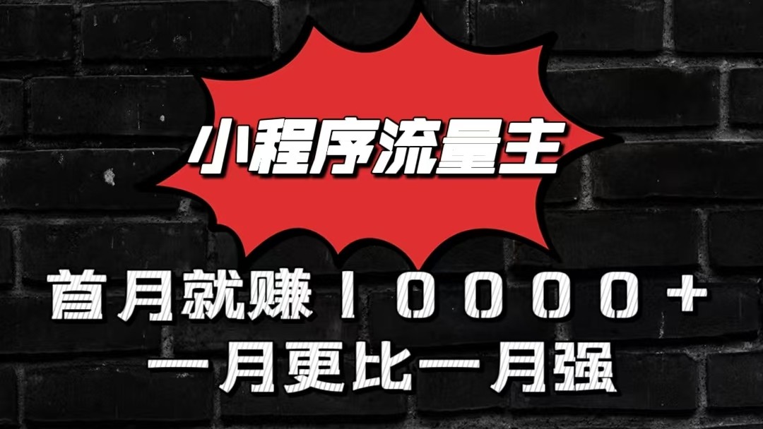 小程序流量主首月就赚10000+，一月更比一月强！小本创业首选-有道网创