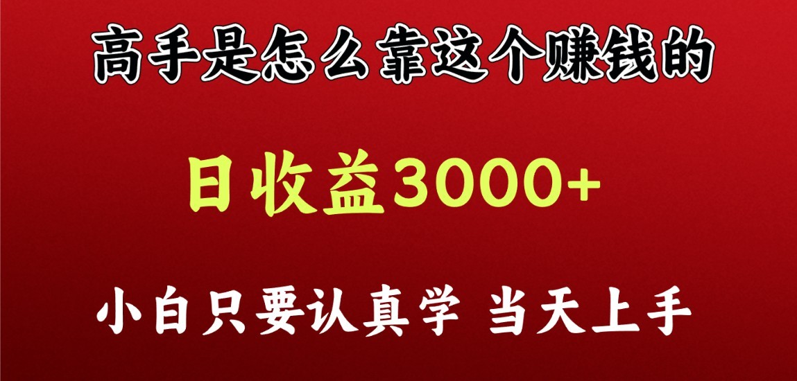 看高手是怎么赚钱的，一天收益至少3000+以上，小白当天上手-有道网创