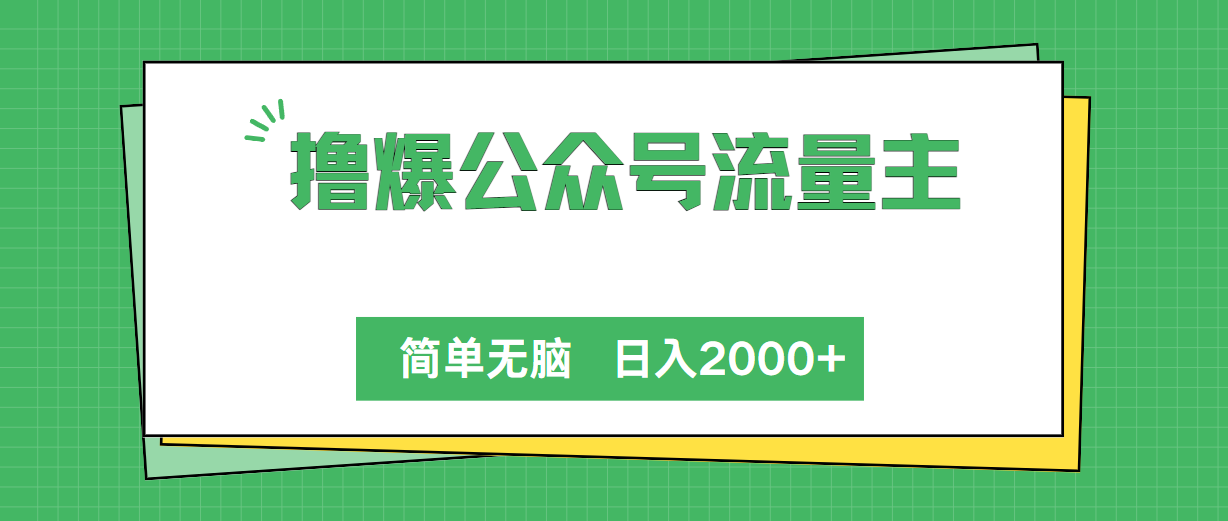 （10310期）撸爆公众号流量主，简单无脑，单日变现2000+-有道网创