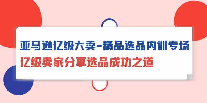 （10034期）亚马逊亿级大卖-精品选品内训专场，亿级卖家分享选品成功之道-有道网创