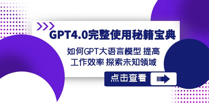 GPT4.0完整使用-秘籍宝典：如何GPT大语言模型 提高工作效率 探索未知领域-有道网创