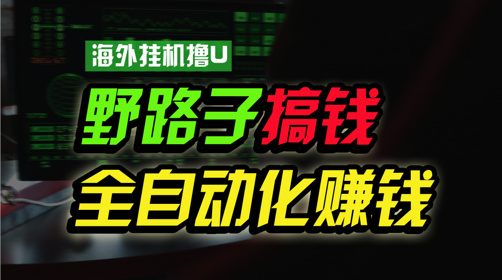 海外挂机撸U新平台，日赚15美元，全程无人值守，可批量放大，工作室内部项目！-有道网创