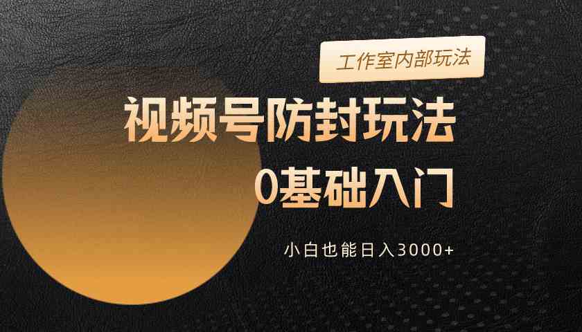 （10107期）2024视频号升级防封玩法，零基础入门，小白也能日入3000+-有道网创