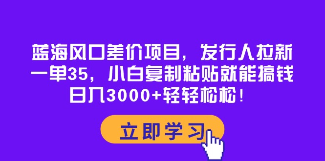 （10272期）蓝海风口差价项目，发行人拉新，一单35，小白复制粘贴就能搞钱！日入30…-有道网创