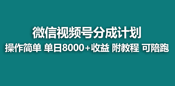 【蓝海项目】视频号分成计划最新玩法，单天收益8000+，附玩法教程，24年…-有道网创