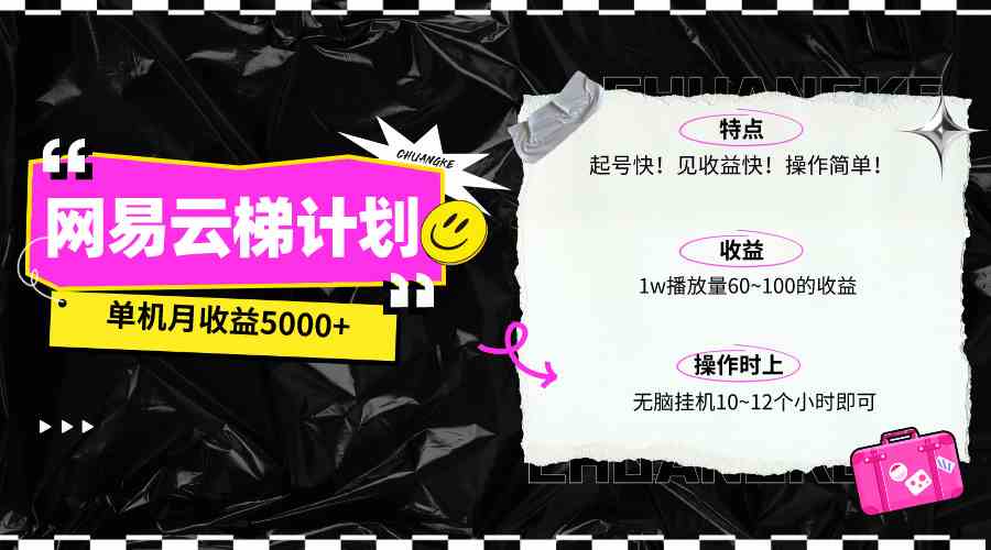 （10063期）最新网易云梯计划网页版，单机月收益5000+！可放大操作-有道网创