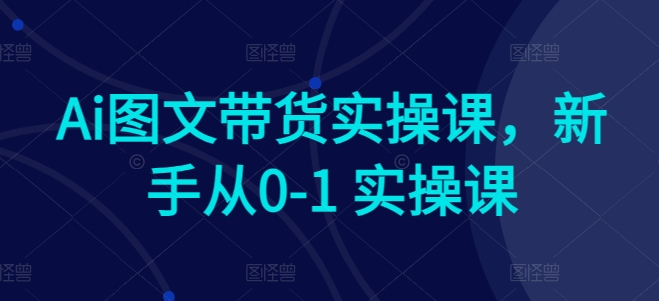 Ai图文带货实操课，新手从0-1 实操课-有道网创