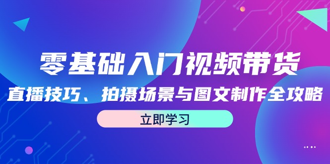 零基础入门视频带货：直播技巧、拍摄场景与图文制作全攻略-有道网创