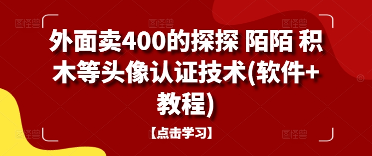 外面卖400的探探 陌陌 积木等头像认证技术(软件+教程)-有道网创