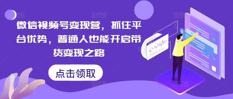 微信视频号变现营，抓住平台优势，普通人也能开启带货变现之路-有道网创