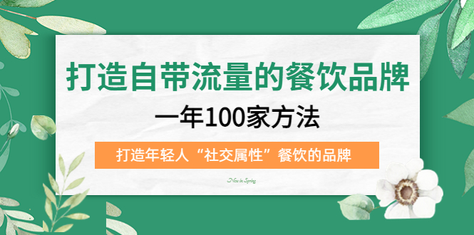 打造自带流量的餐饮品牌：一年100家方法 打造年轻人“社交属性”餐饮的品牌-有道网创