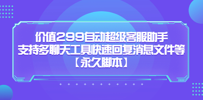 价值299自动超级客服助手，支持多聊天工具快速回复消息文件等【永久脚本】-有道网创