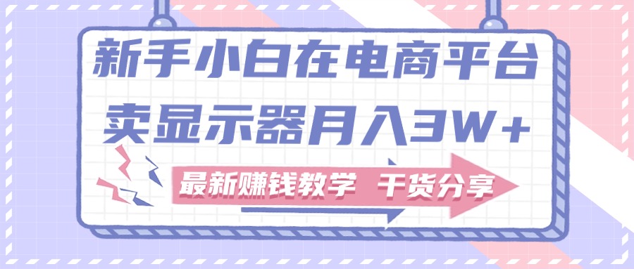 新手小白如何做到在电商平台卖显示器月入3W，最新赚钱教学干货-有道网创